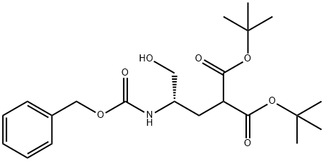 Propanedioic acid, 2-[(2S)-3-hydroxy-2-[[(phenylmethoxy)carbonyl]amino]propyl]-, 1,3-bis(1,1-dimethylethyl) ester Structure