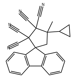 Spiro[cyclopentane-1,9'-[9H]fluorene]-2,2,3,3-tetracarbonitrile, 4-cyclopropyl-4-methyl- 구조식 이미지