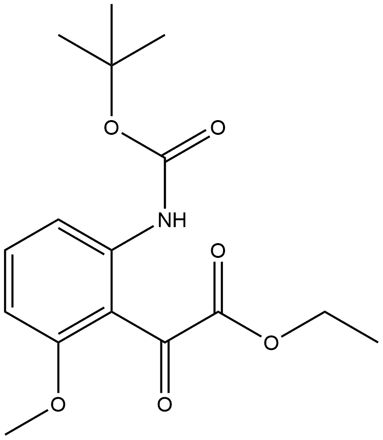 Benzeneacetic acid, 2-[[(1,1-dimethylethoxy)carbonyl]amino]-6-methoxy-α-oxo-, ethyl ester Structure