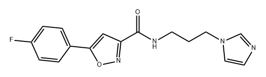 3-Isoxazolecarboxamide, 5-(4-fluorophenyl)-N-[3-(1H-imidazol-1-yl)propyl]- Structure