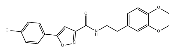 3-Isoxazolecarboxamide, 5-(4-chlorophenyl)-N-[2-(3,4-dimethoxyphenyl)ethyl]- Structure