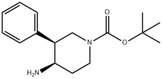 1-Piperidinecarboxylic acid, 4-amino-3-phenyl-, 1,1-dimethylethyl ester, (3S,4R)- Structure