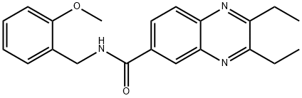 6-Quinoxalinecarboxamide, 2,3-diethyl-N-[(2-methoxyphenyl)methyl]- Structure