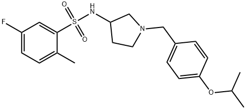 Benzenesulfonamide, 5-fluoro-2-methyl-N-[1-[[4-(1-methylethoxy)phenyl]methyl]-3-pyrrolidinyl]- (9CI) Structure