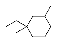 Cyclohexane, 1-ethyl-1,3-dimethyl- Structure