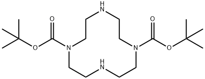 1,4,7,10-Tetraazacyclododecane-1,7-dicarboxylic acid, 1,7-bis(1,1-dimethylethyl) ester Structure