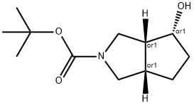Cyclopenta[c]pyrrole-2(1H)-carboxylic acid, hexahydro-4-hydroxy-, 1,1-dimethylethyl ester, (3aR,4R,6aS)-rel- 구조식 이미지