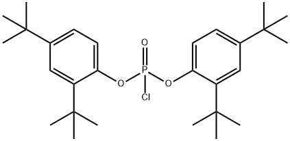 Phosphorochloridic acid, bis[2,4-bis(1,1-dimethylethyl)phenyl] ester Structure