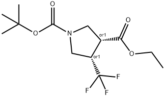 rel-1-(tert-butyl) 3-ethyl (3R,4S)-4-(trifluoromethyl)pyrrolidine-1,3-dicarboxylate Structure