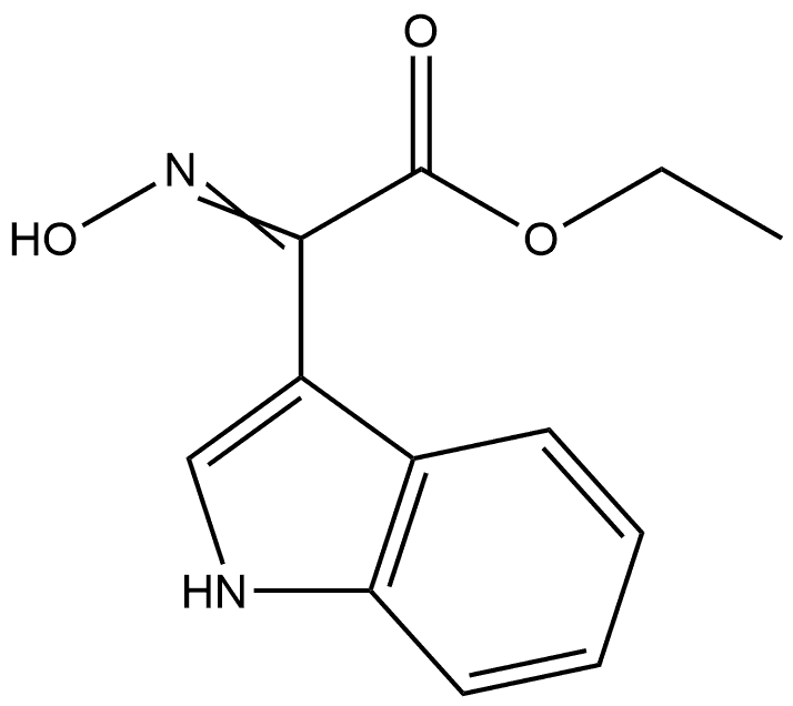 Ethyl (2Z)-(hydroxyimino)(1H-indol-3-yl)ethanoate 구조식 이미지