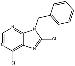 9-Benzyl-6,8-dichloro-9H-purine 구조식 이미지