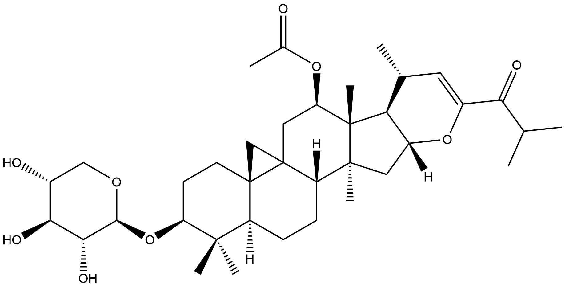 16beta:23-epoxy-12beta-acetoxy-22,23-didehydro-24-o Structure