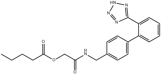 2-Oxo-2-[[[2'-(2H-tetrazol-5-yl)[1,1'-biphenyl]-4-yl]methyl]amino]ethyl Pentanoate Structure