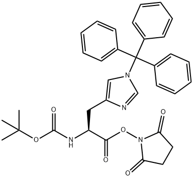 L-Histidine, N-[(1,1-dimethylethoxy)carbonyl]-1-(triphenylmethyl)-, 2,5-dioxo-1-pyrrolidinyl ester Structure