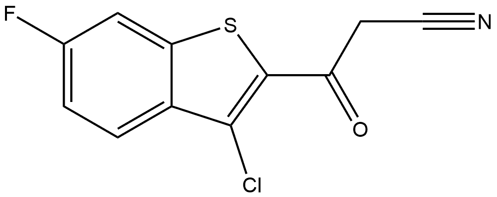 JR-8056, 3-(3-Chloro-6-fluorobenzo[b]thiophen-2-yl)-3-oxopropanenitrile, 97% 구조식 이미지