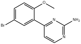 2-Pyrimidinamine, 4-(5-bromo-2-methoxyphenyl)- Structure