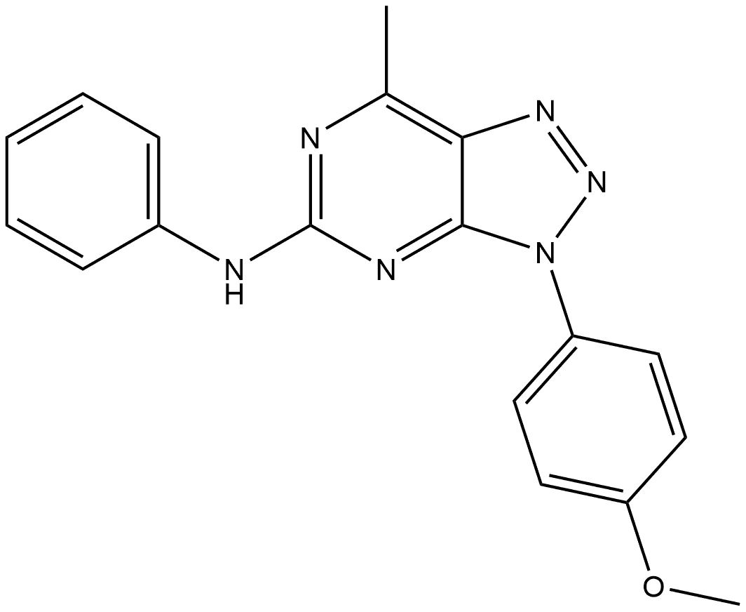 3-(4-Methoxyphenyl)-7-methyl-N-phenyl-3H-1,2,3-triazolo[4,5-d]pyrimidin-5-amine 구조식 이미지