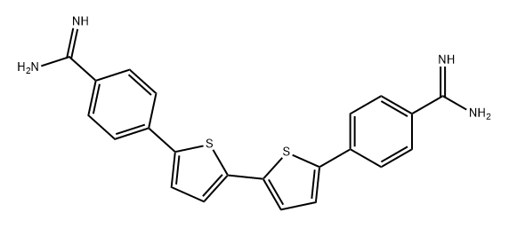 Benzenecarboximidamide, 4,4'-[2,2'-bithiophene]-5,5'-diylbis- Structure