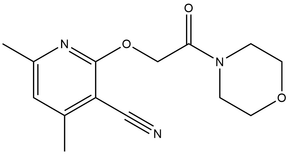 4,6-Dimethyl-2-[2-(4-morpholinyl)-2-oxoethoxy]-3-pyridinecarbonitrile Structure