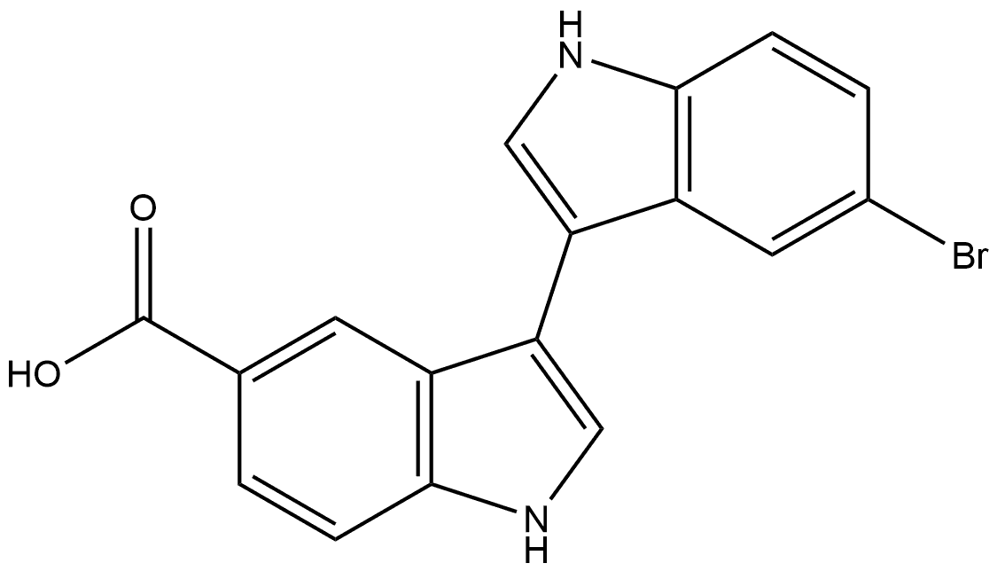 5′-Bromo[3,3′-bi-1H-indole]-5-carboxylic acid Structure