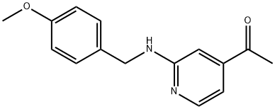 1-[2-[[(4-Methoxyphenyl)methyl]amino]-4-pyridinyl]ethanone 구조식 이미지