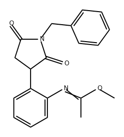 Ethanimidic acid, N-[2-[2,5-dioxo-1-(phenylmethyl)-3-pyrrolidinyl]phenyl]-, methyl ester Structure