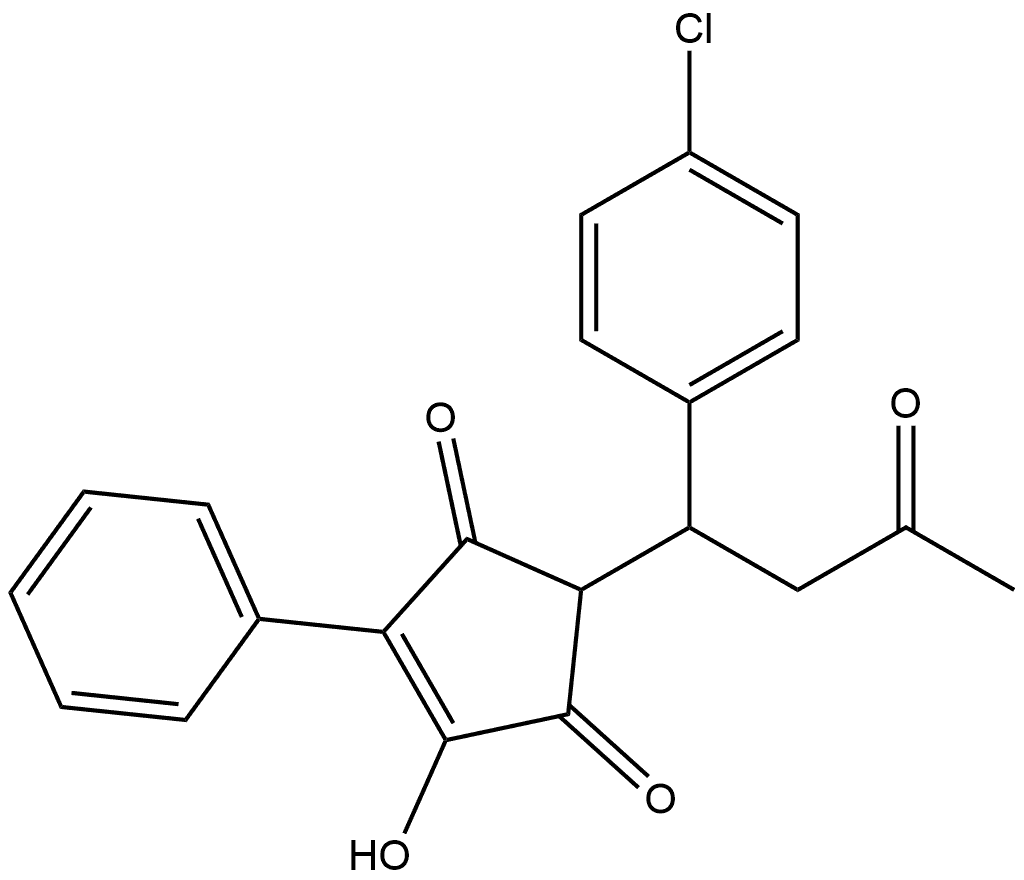 4-Cyclopentene-1,3-dione, 2-[1-(4-chlorophenyl)-3-oxobutyl]-4-hydroxy-5-phenyl- Structure
