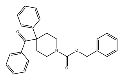 1-Piperidinecarboxylic acid, 4-benzoyl-4-phenyl-, phenylmethyl ester Structure