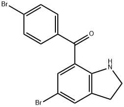 Methanone, (5-bromo-2,3-dihydro-1H-indol-7-yl)(4-bromophenyl)- 구조식 이미지