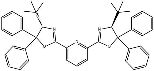 Pyridine, 2,6-bis[(4S)-4-(1,1-dimethylethyl)-4,5-dihydro-5,5-diphenyl-2-oxazolyl]- 구조식 이미지