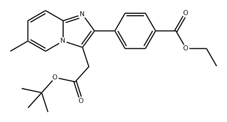 Imidazo[1,2-a]pyridine-3-acetic acid, 2-[4-(ethoxycarbonyl)phenyl]-6-methyl-, 1,1-dimethylethyl ester Structure
