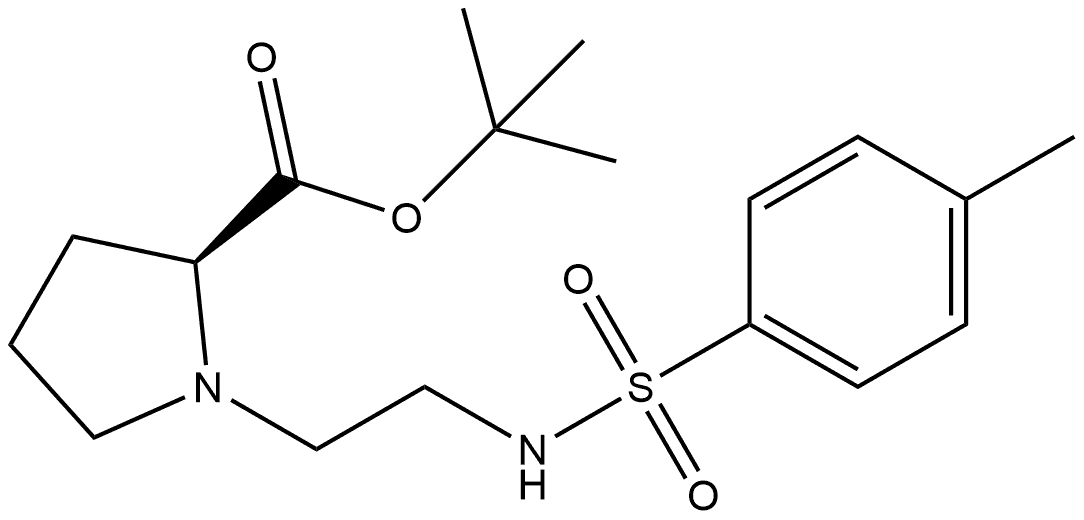 L-Proline, 1-[2-[[(4-methylphenyl)sulfonyl]amino]ethyl]-, 1,1-dimethylethyl ester Structure