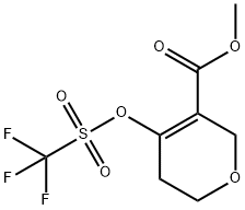2H-Pyran-3-carboxylic acid, 5,6-dihydro-4-[[(trifluoromethyl)sulfonyl]oxy]-, methyl ester 구조식 이미지