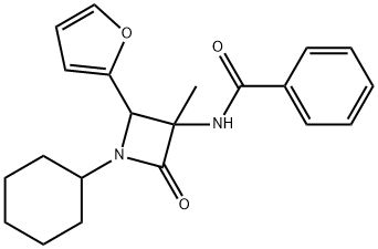 N-(1-Cyclohexyl-2-(furan-2-yl)-3-methyl-4-oxoazetidin-3-yl)benzamide Structure