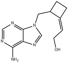 (Z)-2-(2-((6-Amino-9H-purin-9-yl)methyl)cyclobutylidene)ethanol 구조식 이미지