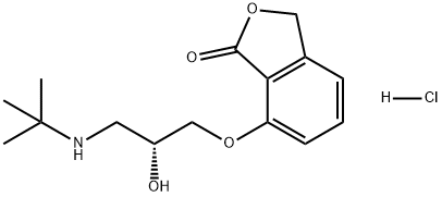 1(3H)-Isobenzofuranone, 7-[3-[(1,1-dimethylethyl)amino]-2-hydroxypropoxy]-, hydrochloride, (R)- 구조식 이미지