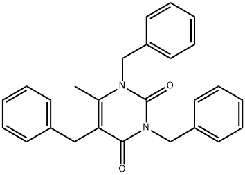 2,4(1H,3H)-Pyrimidinedione, 6-methyl-1,3,5-tris(phenylmethyl)- Structure