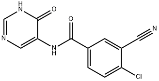 Benzamide, 4-chloro-3-cyano-N-(3,4-dihydro-4-oxo-5-pyrimidinyl)- 구조식 이미지