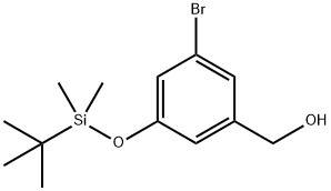 (3-Bromo-5-((tert-butyldimethylsilyl)oxy)phenyl)methanol Structure