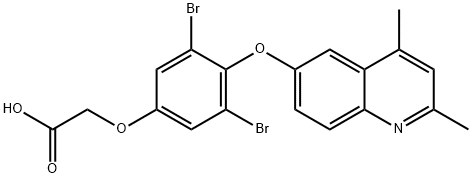 2-(3,5-Dibromo-4-((2,4-dimethylquinolin-6-yl)oxy)phenoxy)acetic acid 구조식 이미지