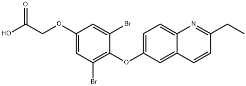 2-(3,5-Dibromo-4-((2-ethylquinolin-6-yl)oxy)phenoxy)acetic acid Structure