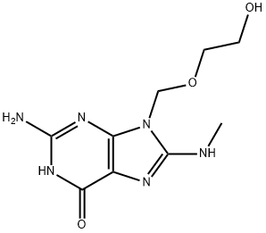 2-Amino-9-((2-hydroxyethoxy)methyl)-8-(methylamino)-1H-purin-6(9H)-one Structure