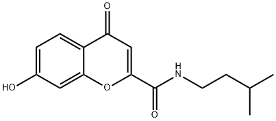 7-Hydroxy-N-isopentyl-4-oxo-4H-chromene-2-carboxamide 구조식 이미지