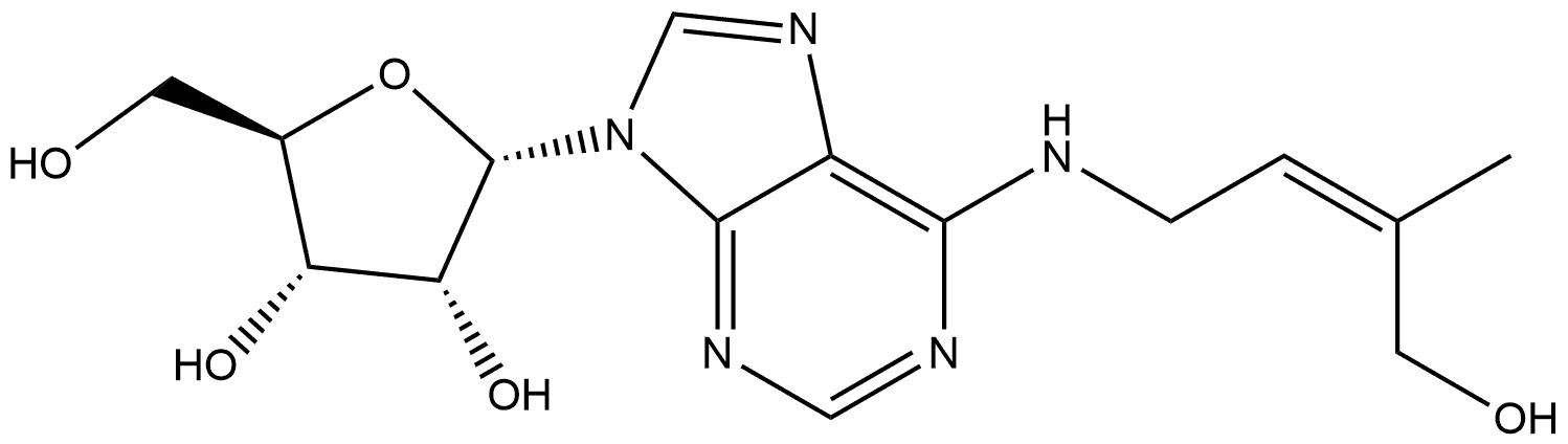 2-Buten-1-ol, 2-methyl-4-[(9-α-D-ribofuranosyl-9H-purin-6-yl)amino]-, (Z)- (9CI) Structure