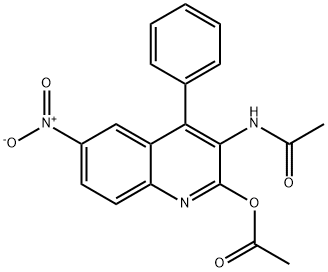3-Acetamido-6-nitro-4-phenylquinolin-2-yl acetate 구조식 이미지