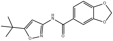 N-(5-(tert-Butyl)isoxazol-3-yl)benzo[d][1,3]dioxole-5-carboxamide 구조식 이미지