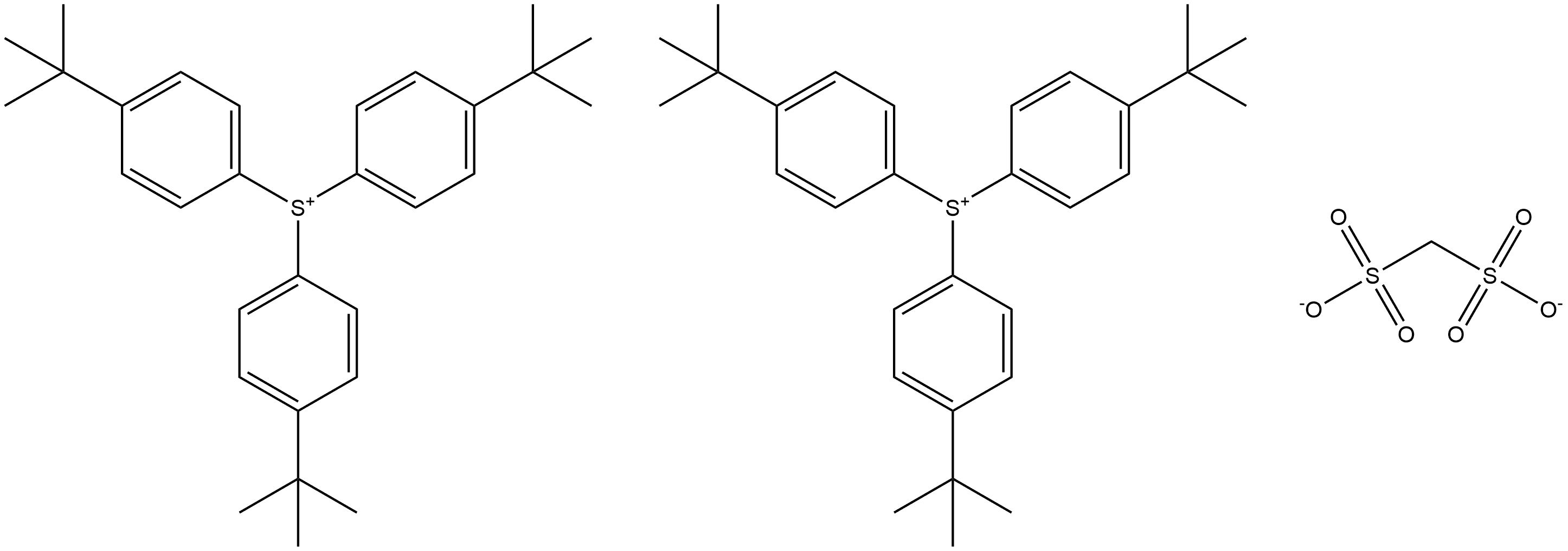 Bis[tris(4-tert-butylphenyl) sulfonium]methanedisulfonate Structure