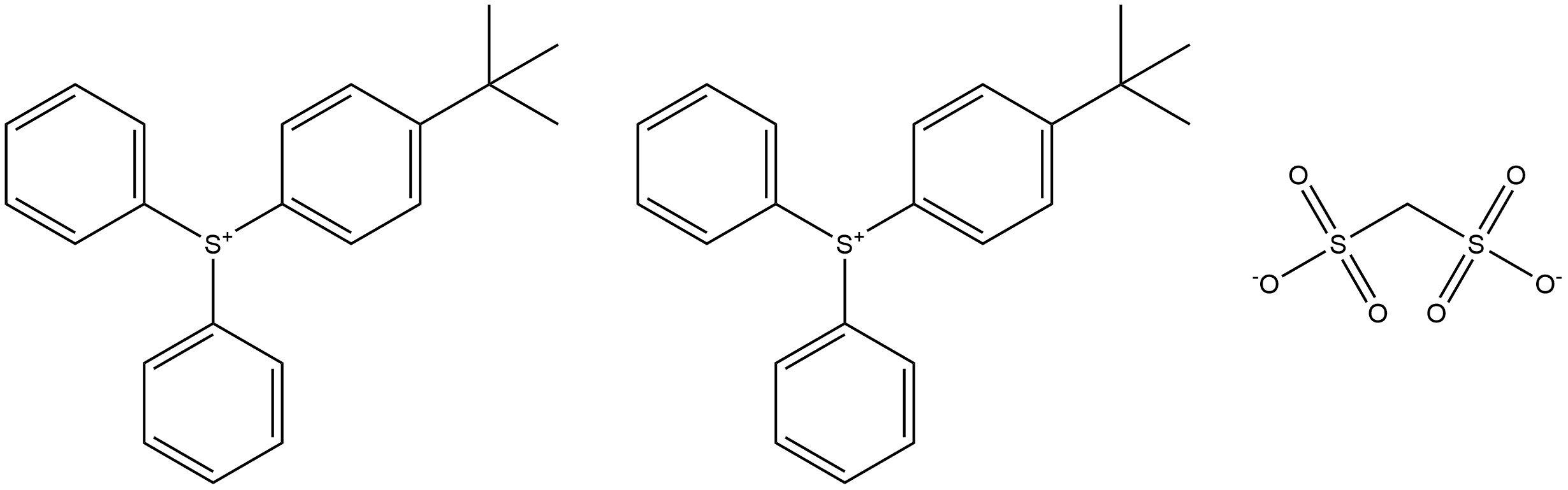 Sulfonium, [4-(1,1-dimethylethyl)phenyl]diphenyl-, methanedisulfonate Structure