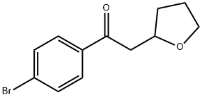 Ethanone, 1-(4-bromophenyl)-2-(tetrahydro-2-furanyl)- Structure