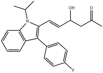 5-Hexen-2-one, 6-[3-(4-fluorophenyl)-1-(1-methylethyl)-1H-indol-2-yl]-4-hydroxy-, (5E)- Structure
